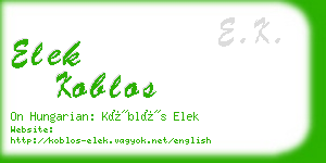 elek koblos business card